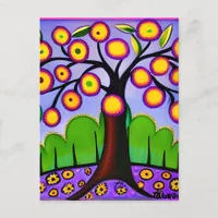 Keep in Touch | Whimsical Folk Art Tree Postcard