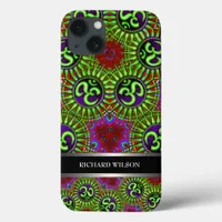 Psychedelic GOA OM Pattern Custom Name iPhone 13 Case