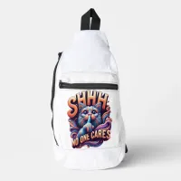 Whimsical Cat Whispers Shhh No One Cares Sling Bag