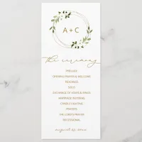 Trendy Wedding Gold Geometric Greenery Watercolor Program