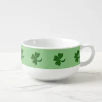 Soup Mug - Shamrocks on Green