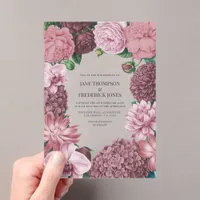 Mauve Smoke, Dusty Peony & Rosewater Clay Wedding Acrylic Invitations