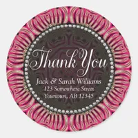 Pink Gold Favor Tag Thank You Sticker