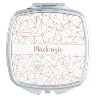 Girly Rose Gold Foil Triangular Geometric Compact Mirror