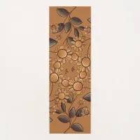 Golden Flowers Yoga Mat