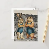 Rabbit Woman  and Groundhog Lady at the Quarry Postcard