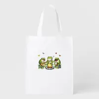 Cottagecore Aesthetic Frogs Camping Forest Goblinc Grocery Bag