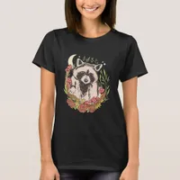 A Cottagecore Raccoon and Mushrooms T-Shirt