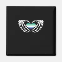 Gay Male Pride Skeleton Halloween Mlm Goth Heart C Magnet