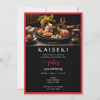 Kaiseki Japanese Private Chef Red Script Birthday Invitation