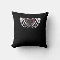 Skeleton Hand Heart Muertos Mexican Day Of Dead Throw Pillow