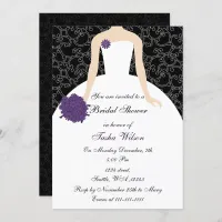 purple Bridal Shower Invitation