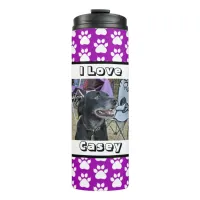 Customized Pet Photo and Paw Print Thermal Tumbler