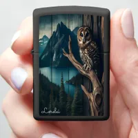 Spotted Wood Owl Ghost Above the Azure Waters Zippo Lighter