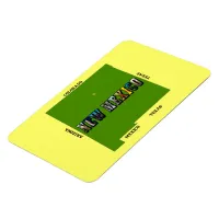 New Mexico Map Outline Photo Text Magnet
