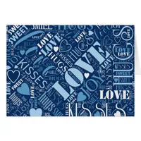 Hugs and Kisses Word Cloud Blue ID286