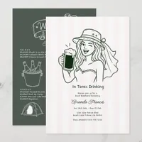 In Tents Drinking Doodle Camping Bachelorette Invitation