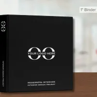 Black Portfolio Custom Logo 3 Ring Binder