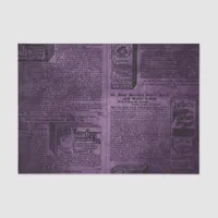 Purple Grunge Distressed Vintage Newspaper Tissue Paper