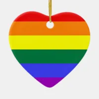 LGBT Pride Rainbow Flag Ceramic Ornament