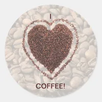 Love Coffee Classic Round Sticker