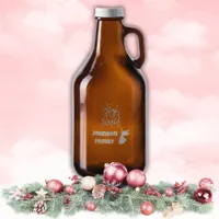 Joy to the World Monogram Family Name etched Growler