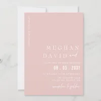 Blush Simple Elegant Modern Wedding    Invitation
