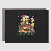 Christmas Duck, Let's Get Lit  Car Magnet