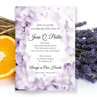 Purple Hydrangeas Watercolor Celebration of Life Invitation