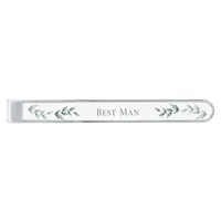 Tie Bar Best Man | Grayed Jade Green Botanical