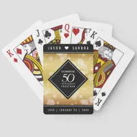 Elegant 50th Golden Wedding Anniversary Poker Cards