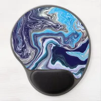 Blue Marble Fluid Art   Gel Mouse Pad