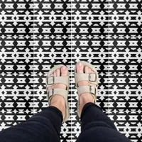 Modern Black & White Op Art Geometric Pattern Ceramic Tile