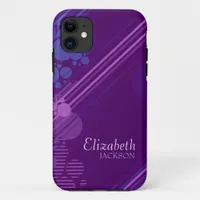 Modern Purple Grunge Design iPhone 11 Case