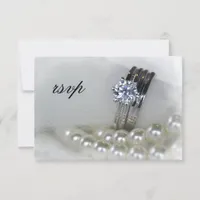 Diamond Wedding Rings and Pearls RSVP Response