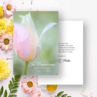 Pastel Tulip Spring Funeral Memorial Sympathy Thank You Card