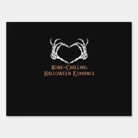 Halloween Haunted Heart Skeletal Bone Chilling Cla Sign