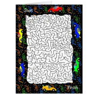 Race Car Activity Jumbo Sized Boys Birthday Card