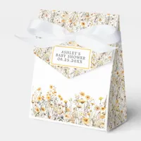 Yellow Wildflower Boho Watercolor Baby Shower Favor Boxes
