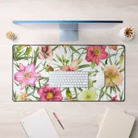 Daylilies All Over Modern Botanical Art Design Desk Mat