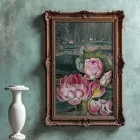 Ellis Rowan Sacred Lotus Water Lily Vintage Flower Poster