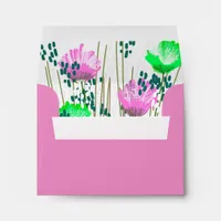 Abstract floral insert Stationery Colored Envelope