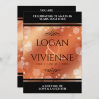 Elegant 8th 32nd Bronze Wedding Anniversary Invitation