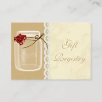 red rose mason jar Gift registry  Cards