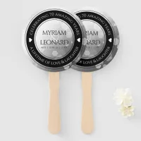 Elegant 70th Platinum Wedding Anniversary Hand Fan