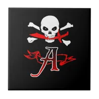 Jolly Roger A Monogram Initial Tile