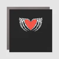 Skeleton Hands Forming Heart – Creepy Gothic Hallo Car Magnet