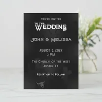 Black Western Goth Wedding Invitation Flat Card