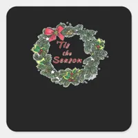 Tis The Season Shadowed Square Sticker