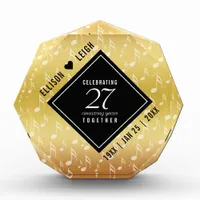 Elegant 27th Music Wedding Anniversary Celebration Acrylic Award